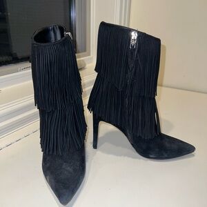 Sam Edelman Fringe Black Stiletto Boots